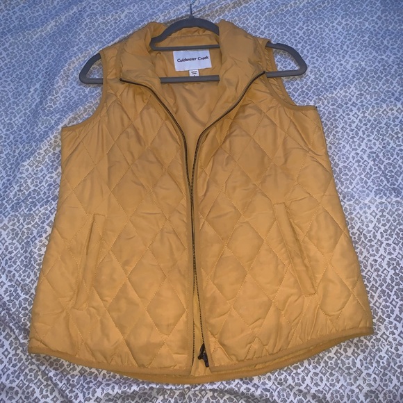 Coldwater Creek Jackets & Coats Yellow Puffer Vest Poshmark